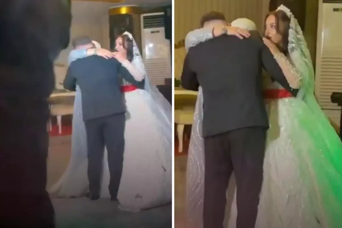Damatla Dans Ederken Gelinin Sarılmasına Dikkat Edin!