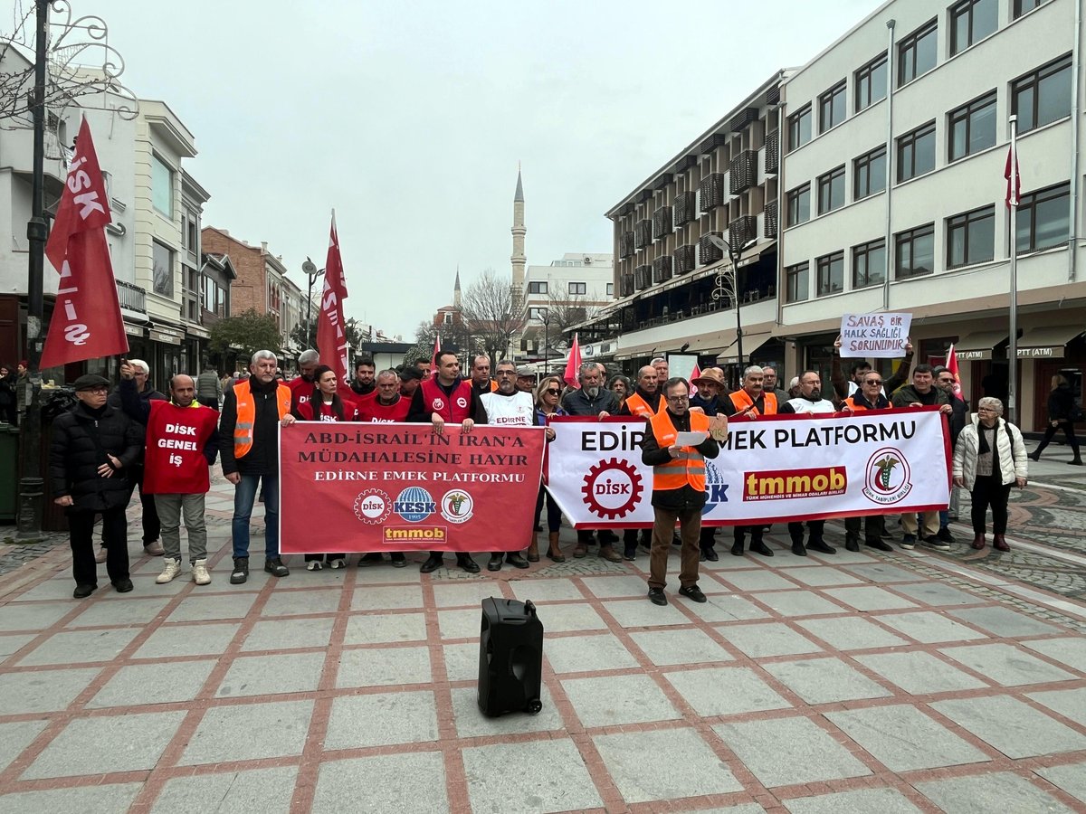 Edirne'de ABD ve İsrail'in Saldırılarına Karşı Protesto Düzenlendi
