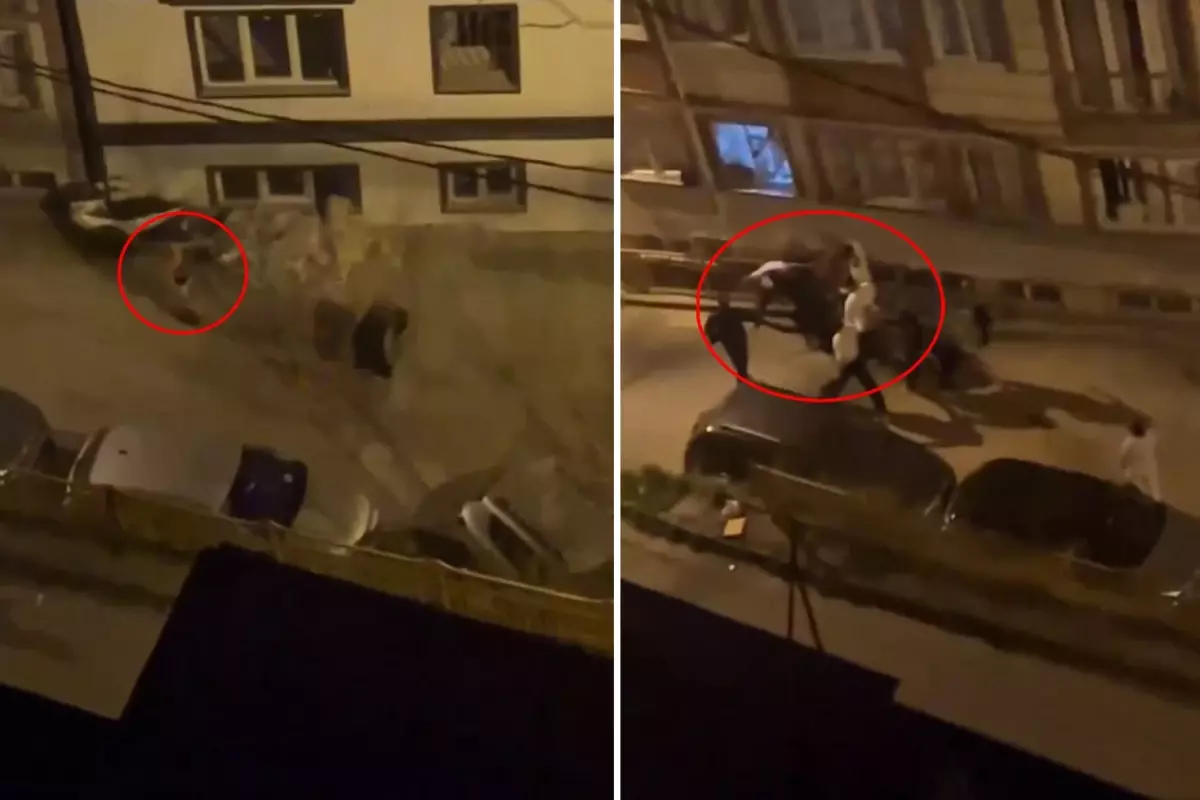 İstanbul'da Erkek Arkadaşının Evinin Önünde Kadına Şiddet!