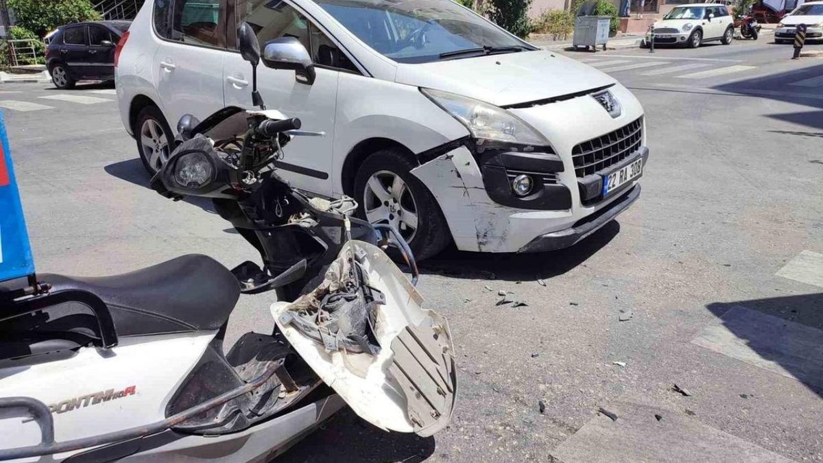 Edirne Keşan’da Otomobil ve Motosiklet Çarpıştı: 1 Yaralı